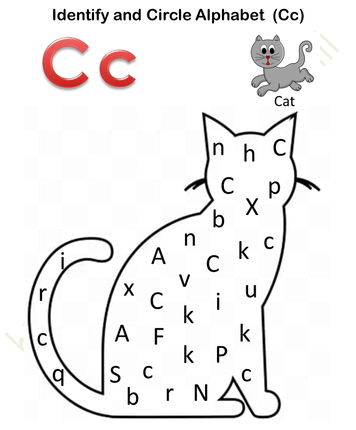 English Preschool Identify And Circle Alphabet Cc Worksheet 3